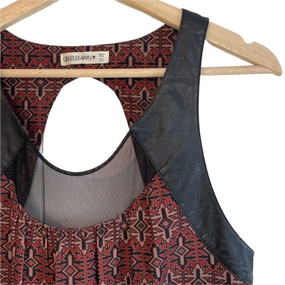 Gentle Fawn Vegan Leather Sheer Panel Dress